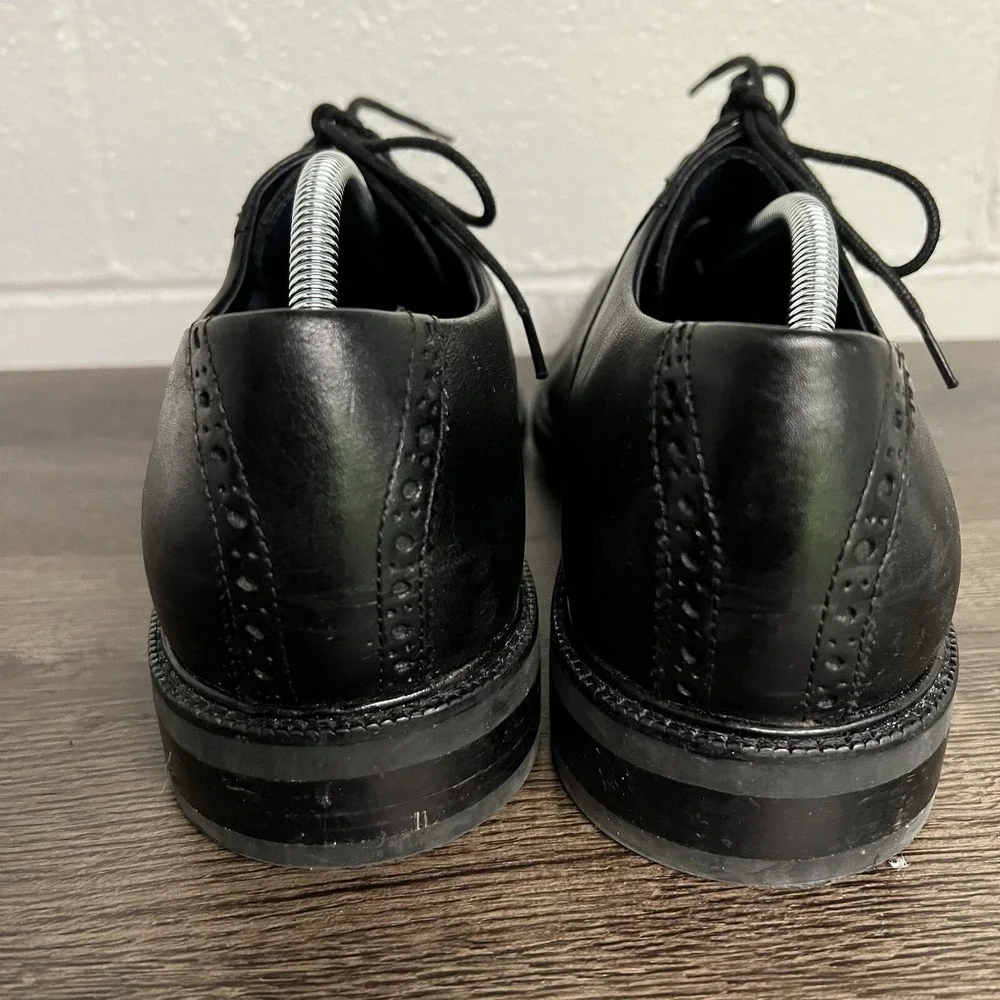 Cole Haan‎ Mens Buckland Saddle Oxfords Dress Shoes Black Almond Toe Lace Up 11M
